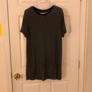 Grey Striped T-Shirt Jersey Dress Brandy Melville